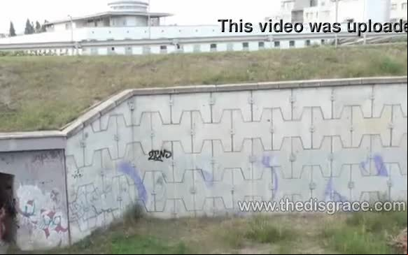 Cums blindfolded on the side of the road